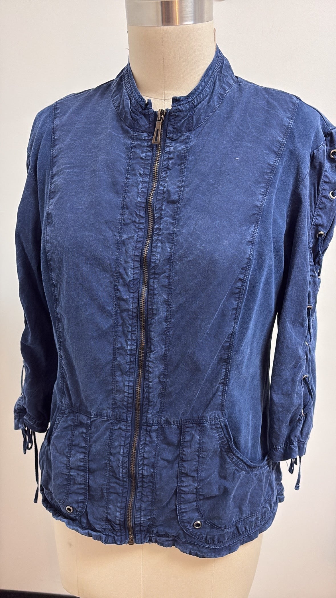 XCVI Blue 3/4" Sleeve Jacket, L