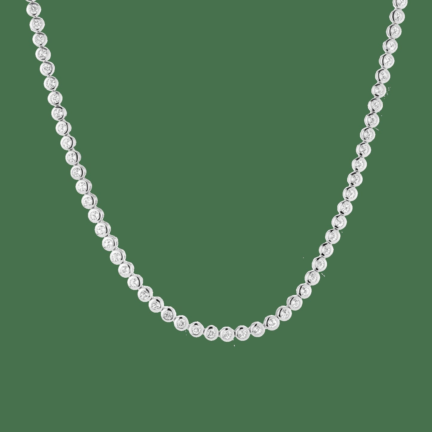 Diamond Bezel Tennis Necklace