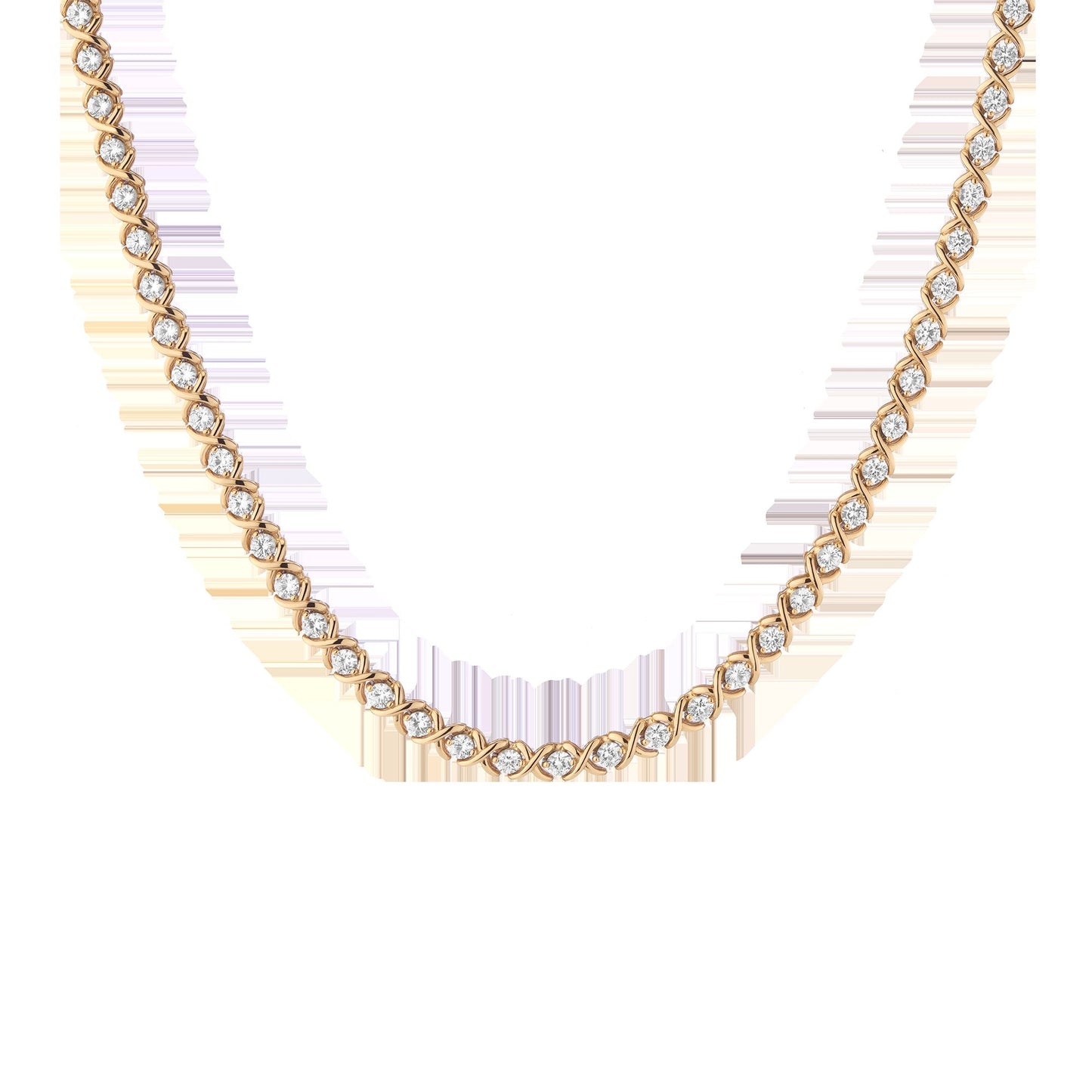 Lab Grown White Sapphire X Estate Tennis Necklace