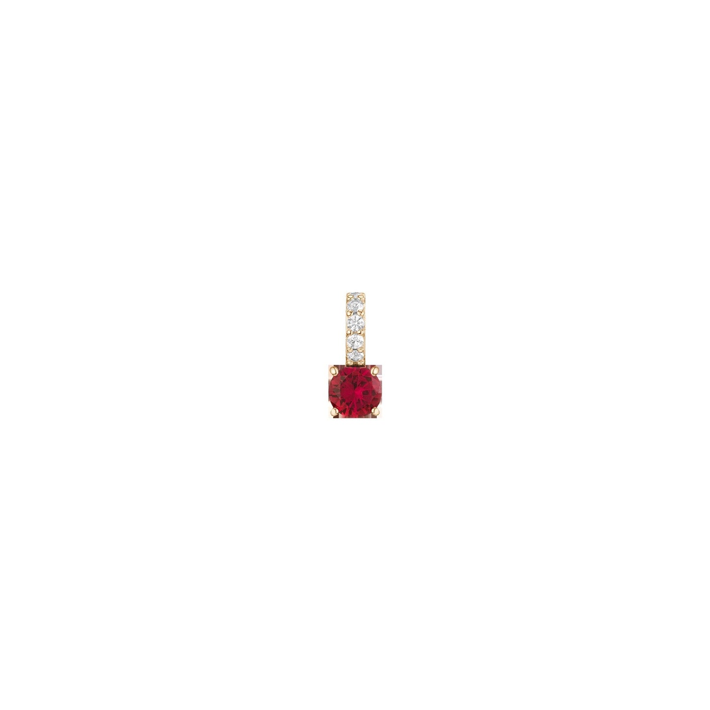Round Cut Tennis Charm Pendant
