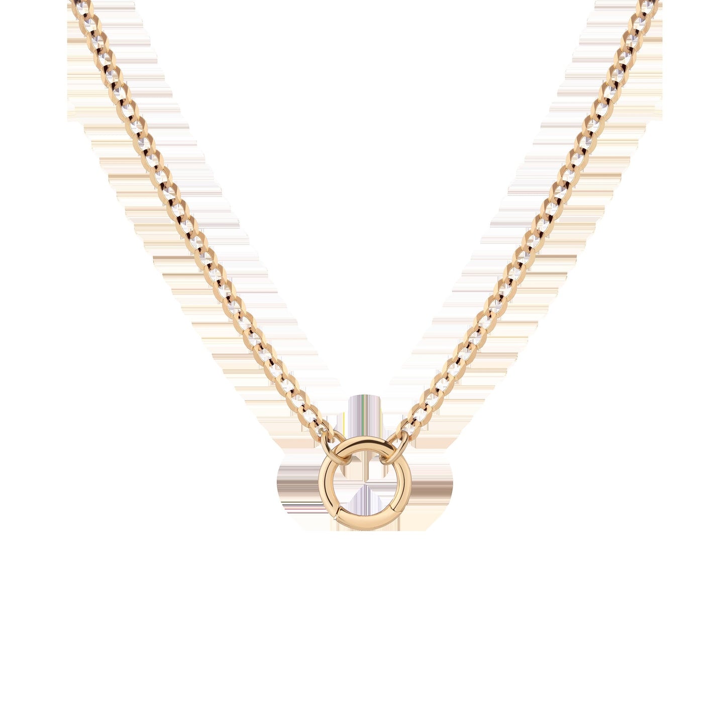 Curb Chain Charm Necklace