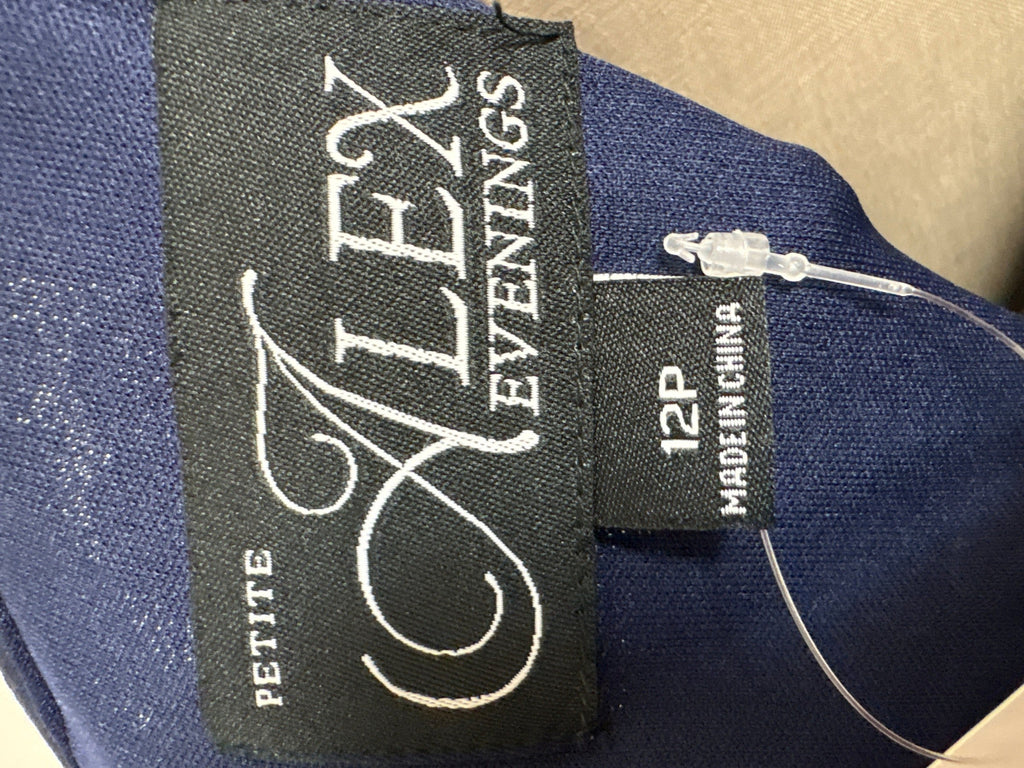 New Alex Evenings Blue Dress, 12 Petite