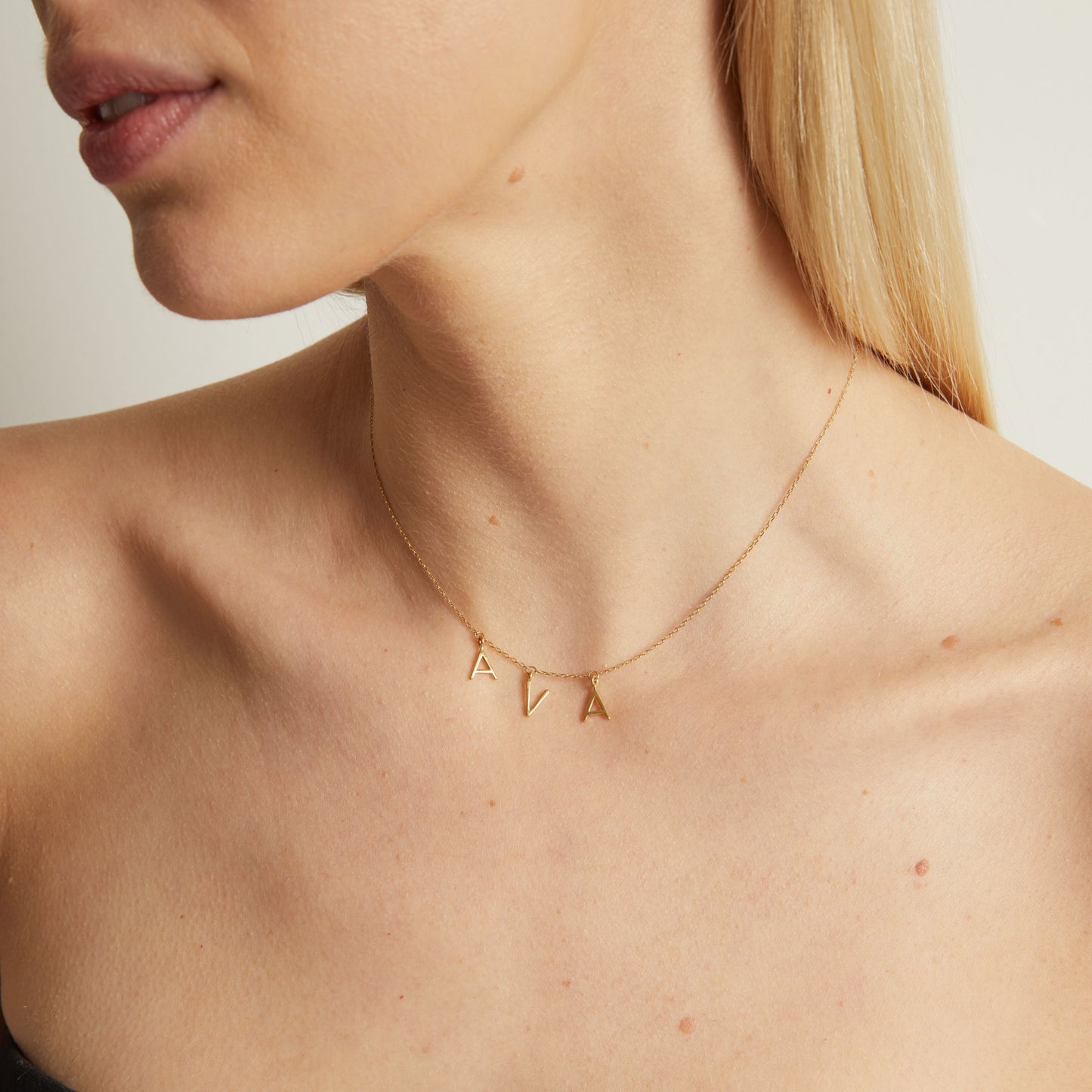 Gold Station Letter Necklace