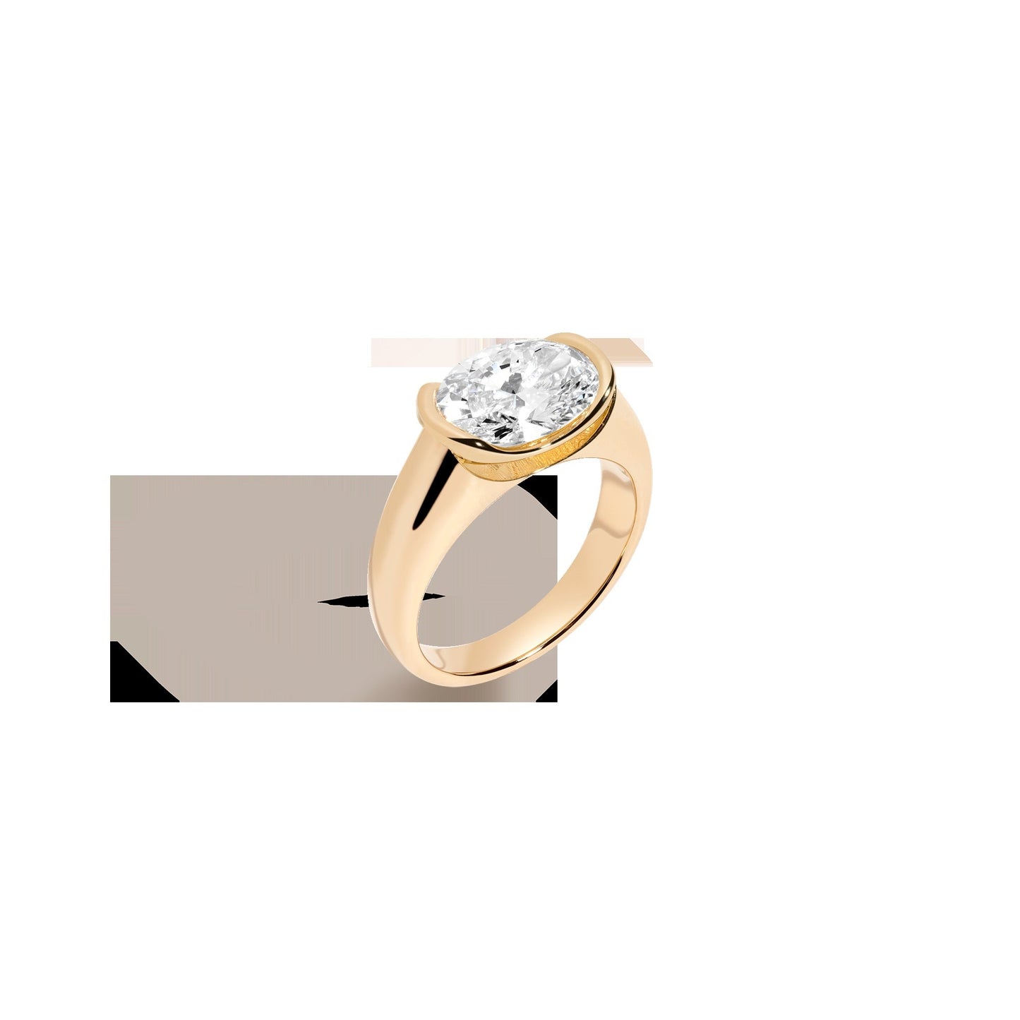 3ct Oval Lab Grown Diamond Floating Signet Ring