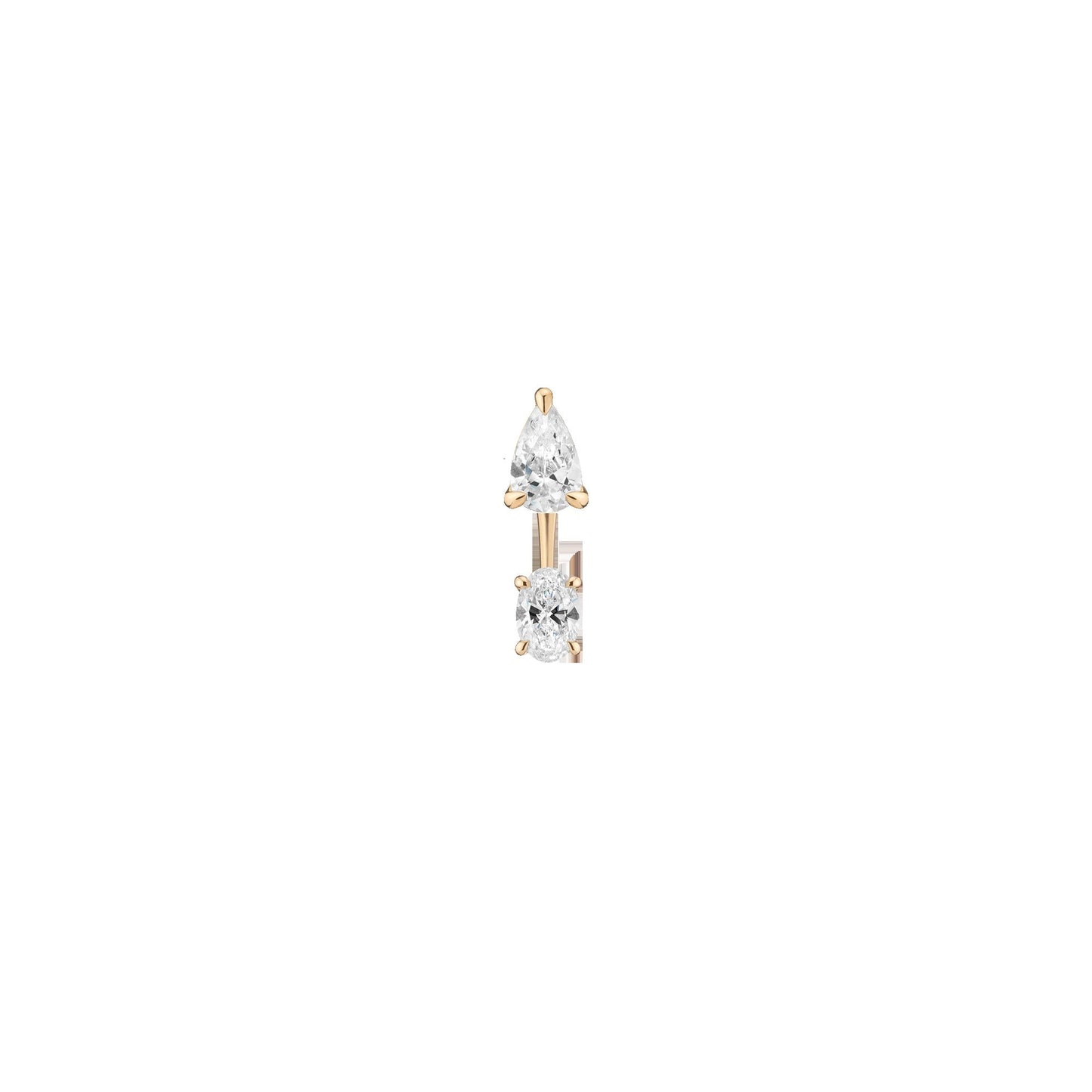 Lab Grown Diamond Ear Jacket - 0.5ct Oval Bottom Stone