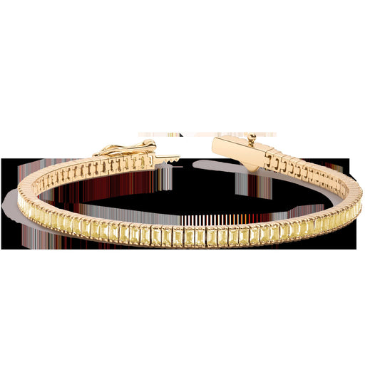 Lab Grown Citrine Baguette Tennis Bracelet