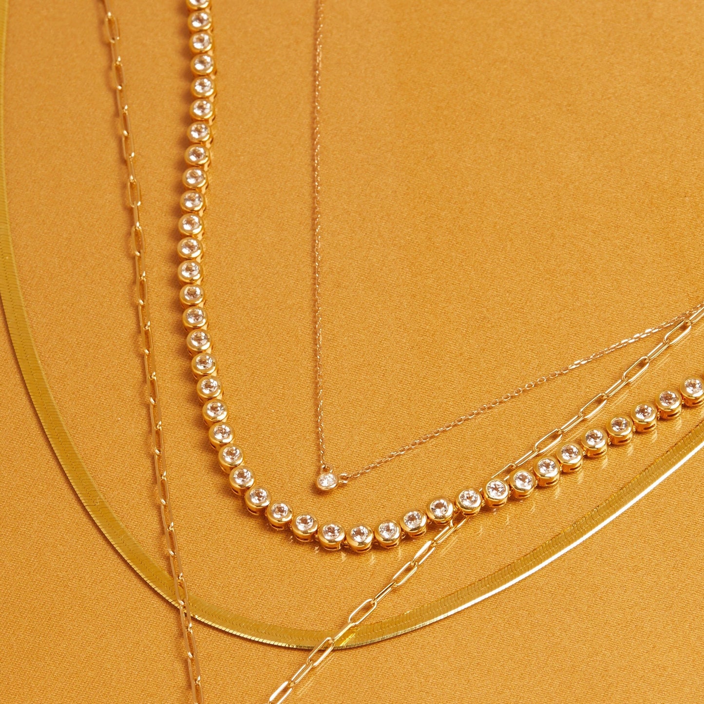 Diamond Bezel Tennis Necklace