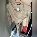 Boohoo Tan Off-the-Shoulder Sweater Size XS