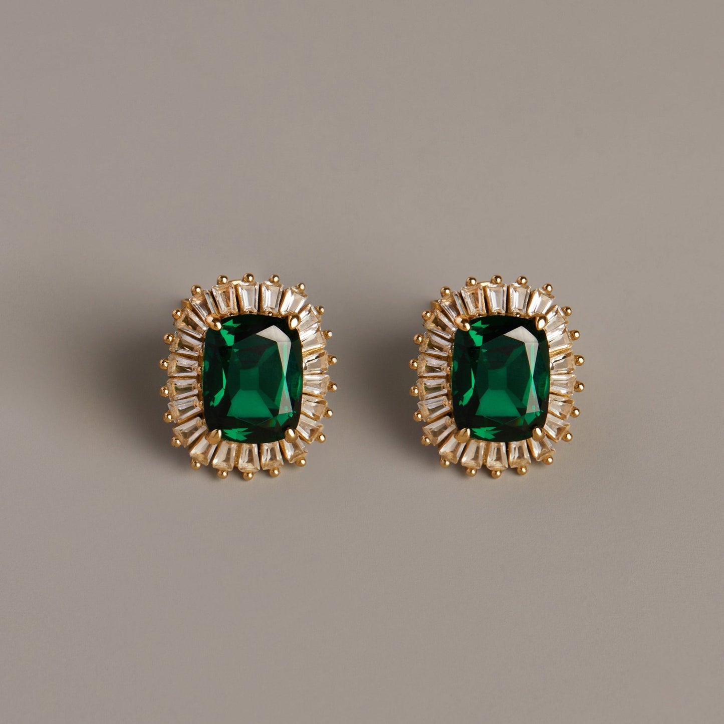 Lab Grown Green Emerald Alexandra Earrings