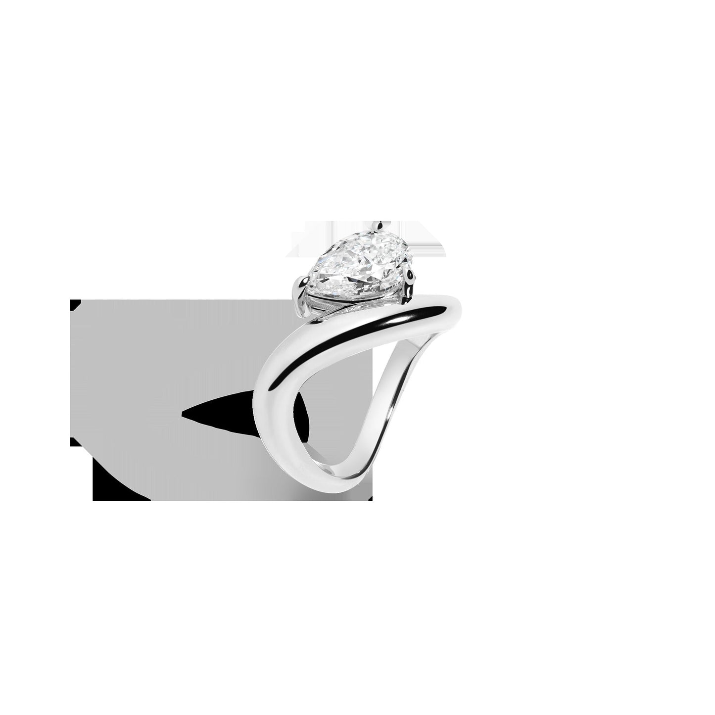 2ct Pear Lab Grown Diamond Floating Ring