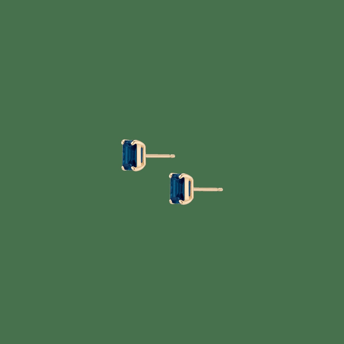 Emerald Gemstone Solitaire Stud Earrings