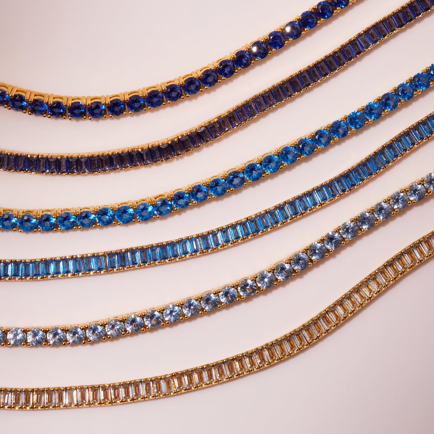 Lab Grown Blue Topaz Tennis Bracelet