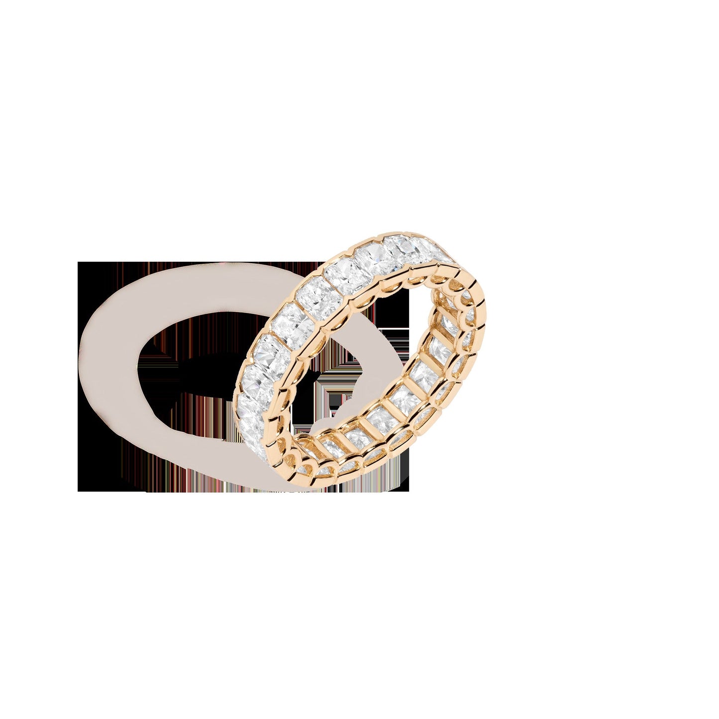 Radiant Lab Grown Diamond Semi-Bezel Eternity Ring