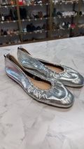 Anthropologie Silver Leather Flats, 8