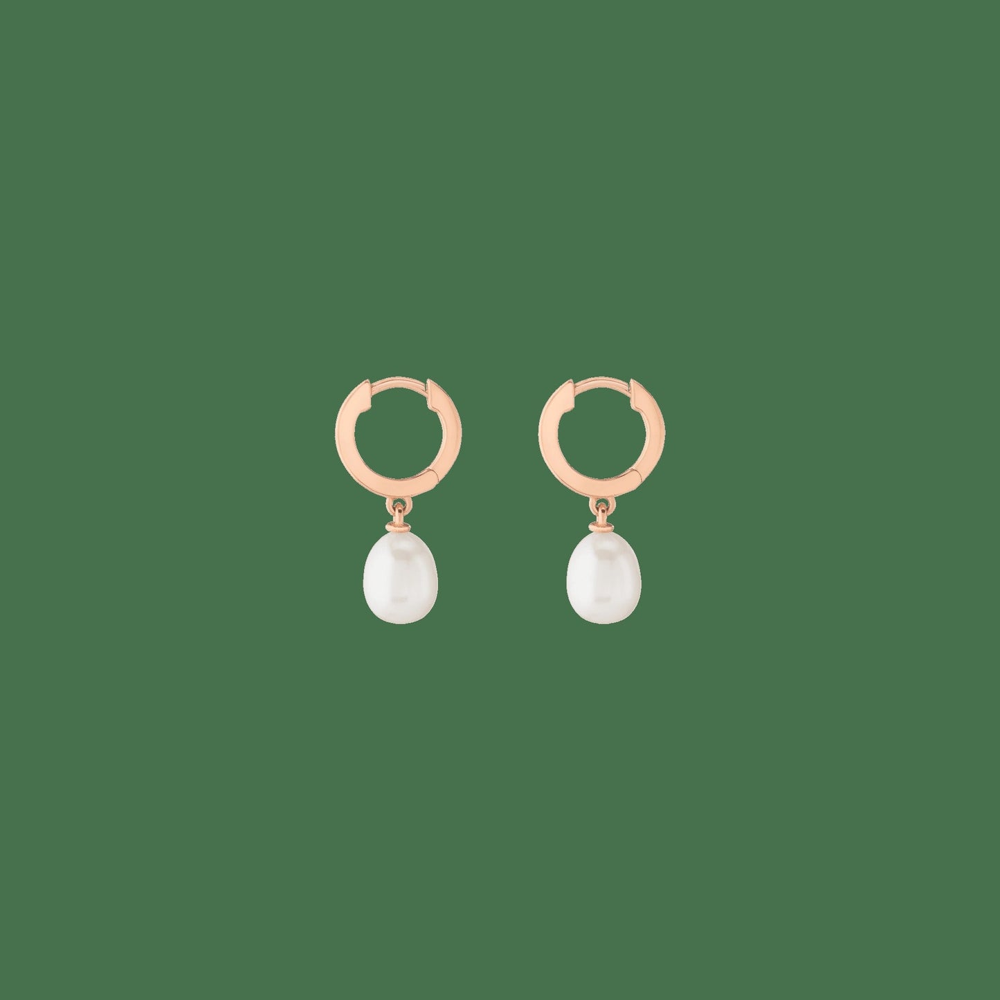 Pearl Drop Huggie Earrings