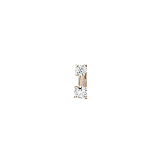 Lab Grown Diamond Ear Jacket - 1ct Round Bottom Stone