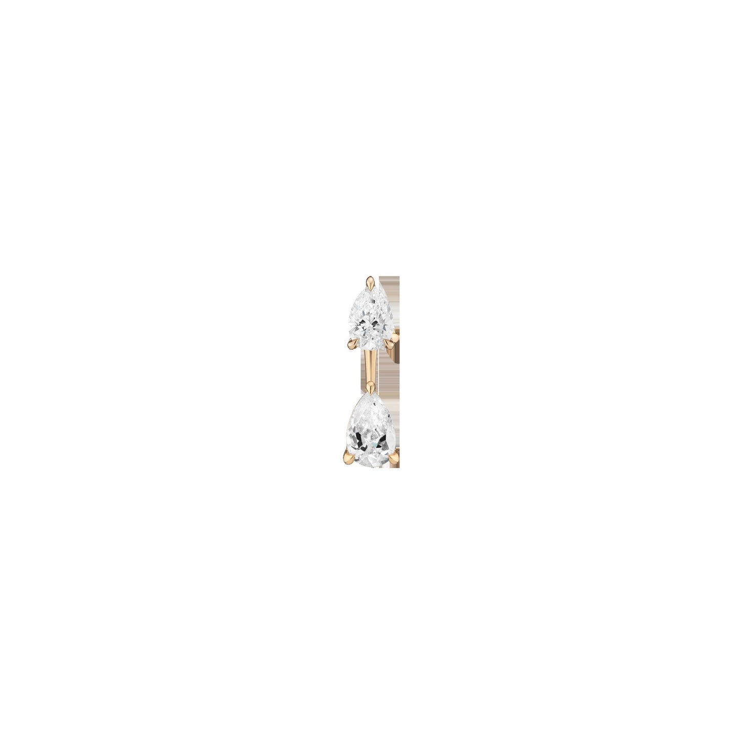 Lab Grown Diamond Ear Jacket - 1ct Pear Bottom Stone