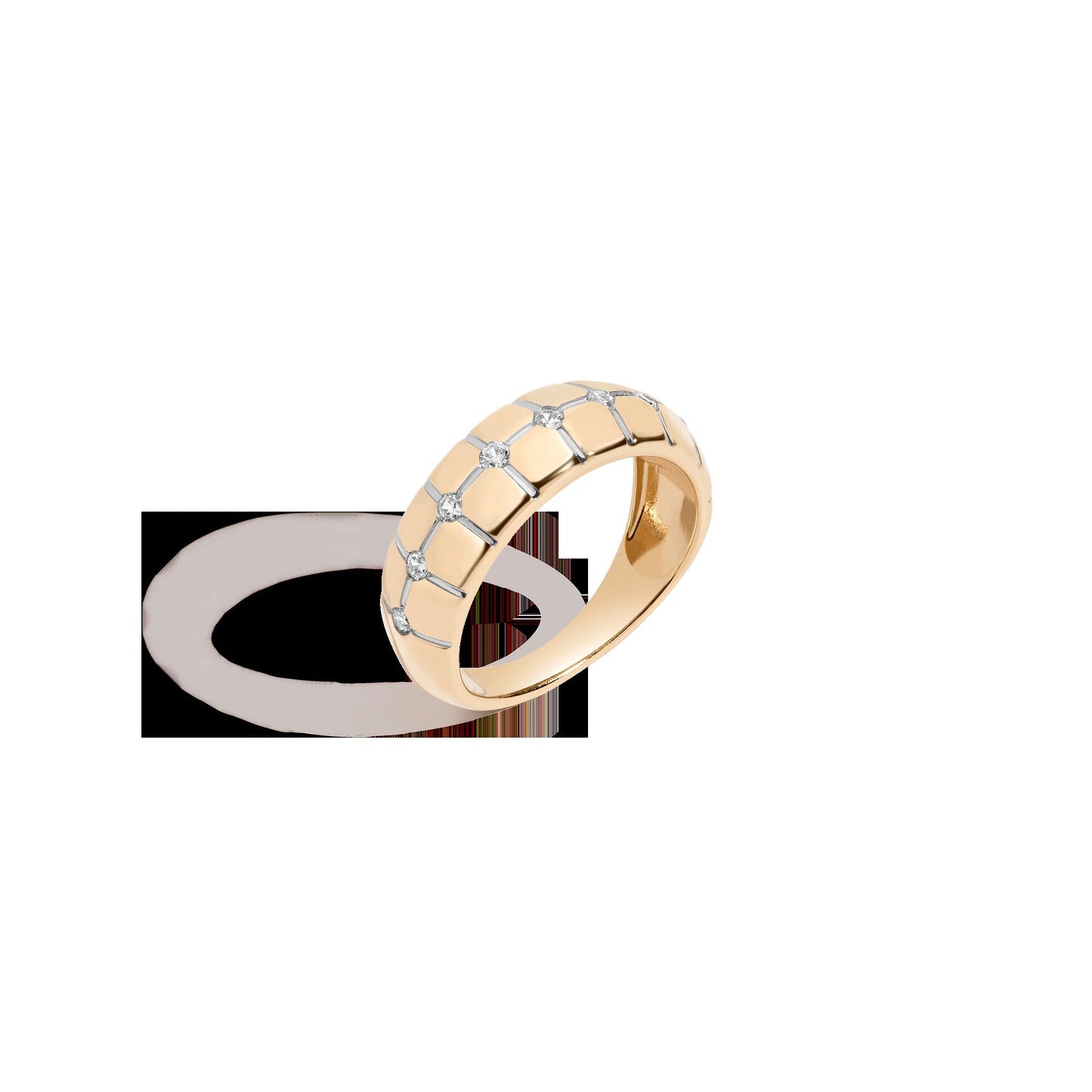 Lab Grown White Sapphire Matrix Ring