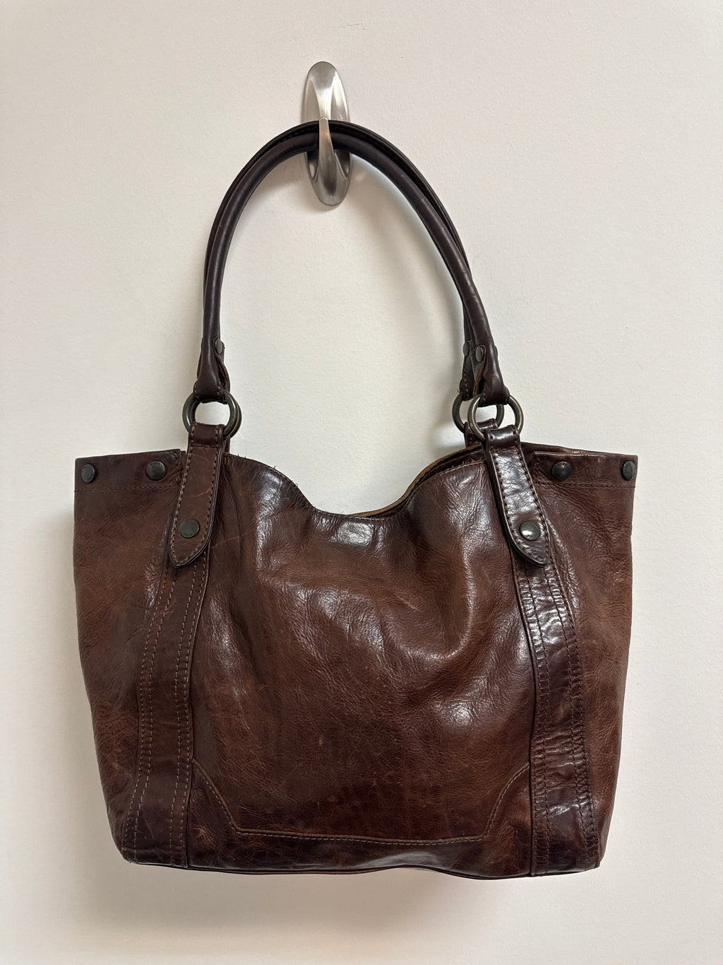 Frye Brown Leather Shoulder Bag, 18"x11" (retail $350)