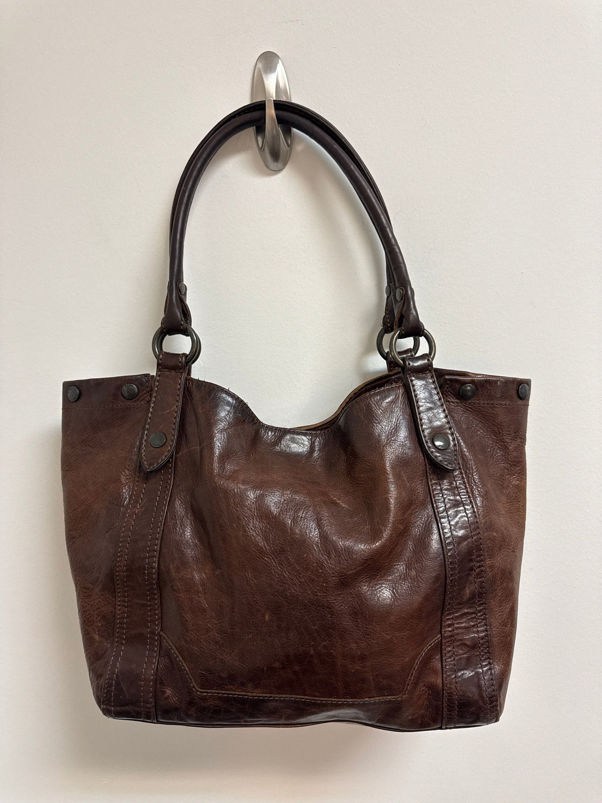 Frye Brown Leather Shoulder Bag, 18"x11" (retail $350)