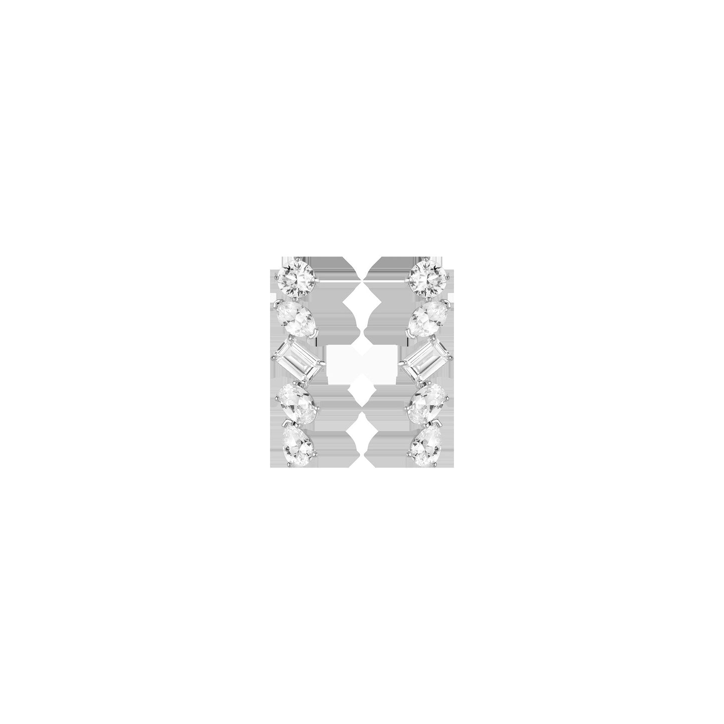 Lab Grown White Sapphire Mixed Shape Tennis Earrings