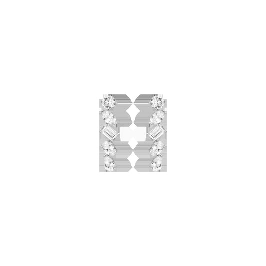 Lab Grown White Sapphire Mixed Shape Tennis Earrings