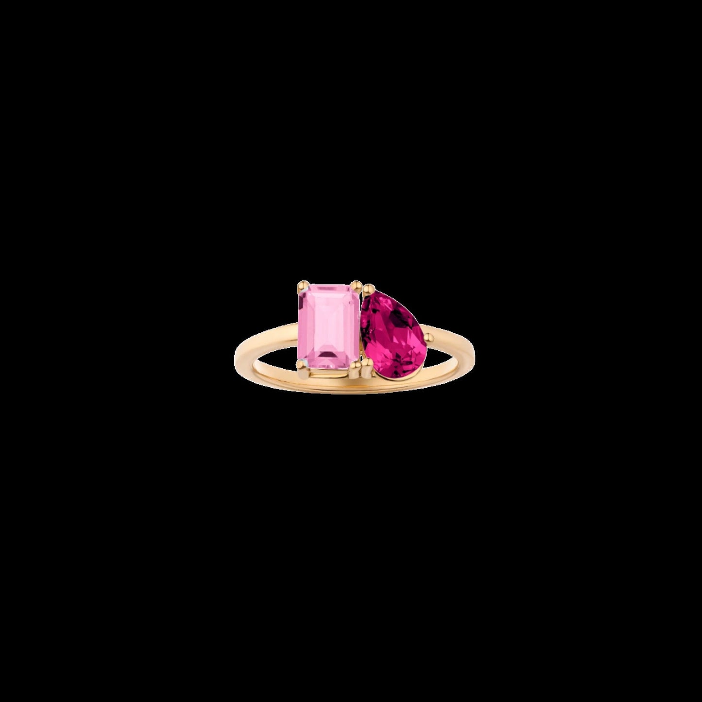 Toi et Moi Gemstone Classic Ring - Pink Tourmaline & Red Ruby