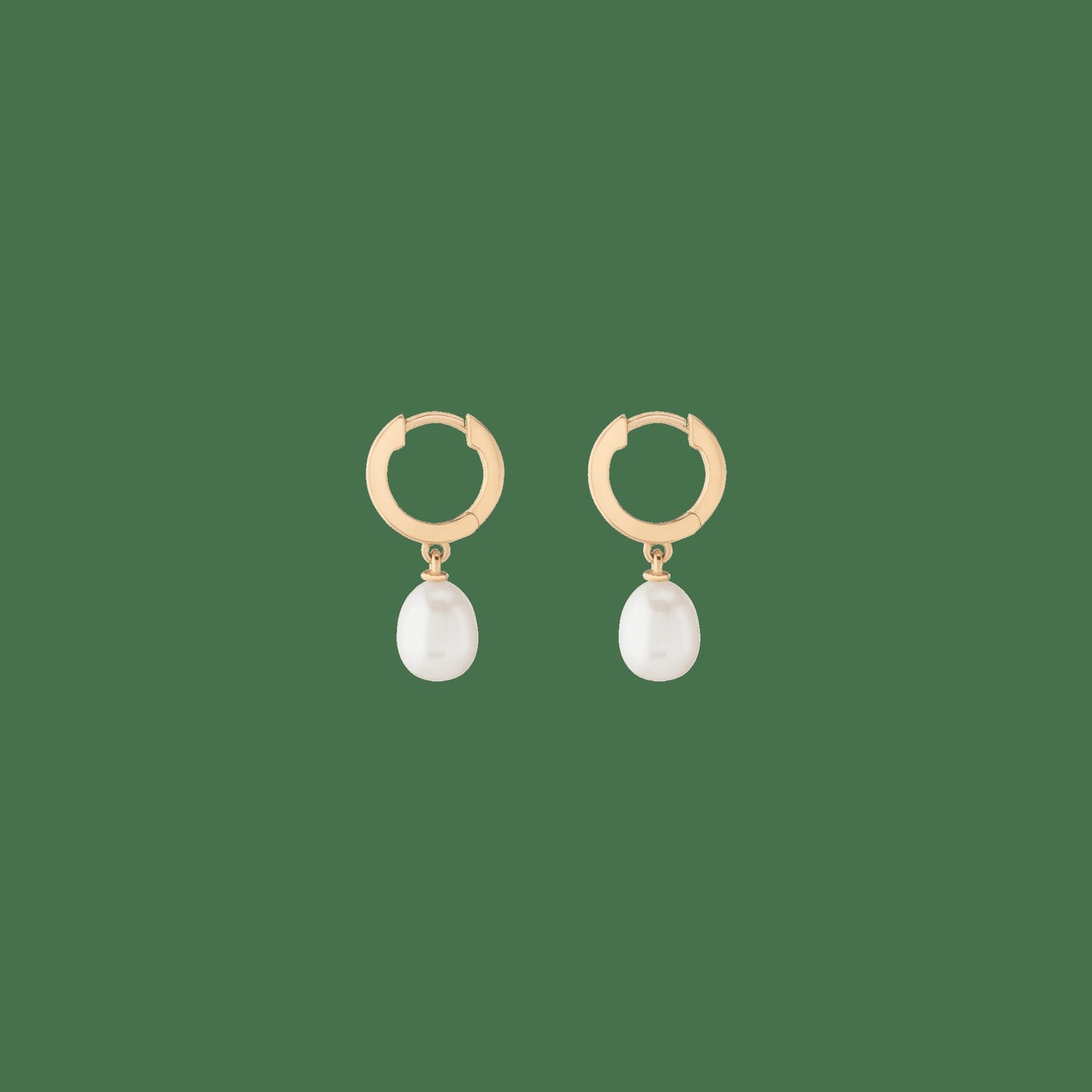 Pearl Drop Huggie Earrings