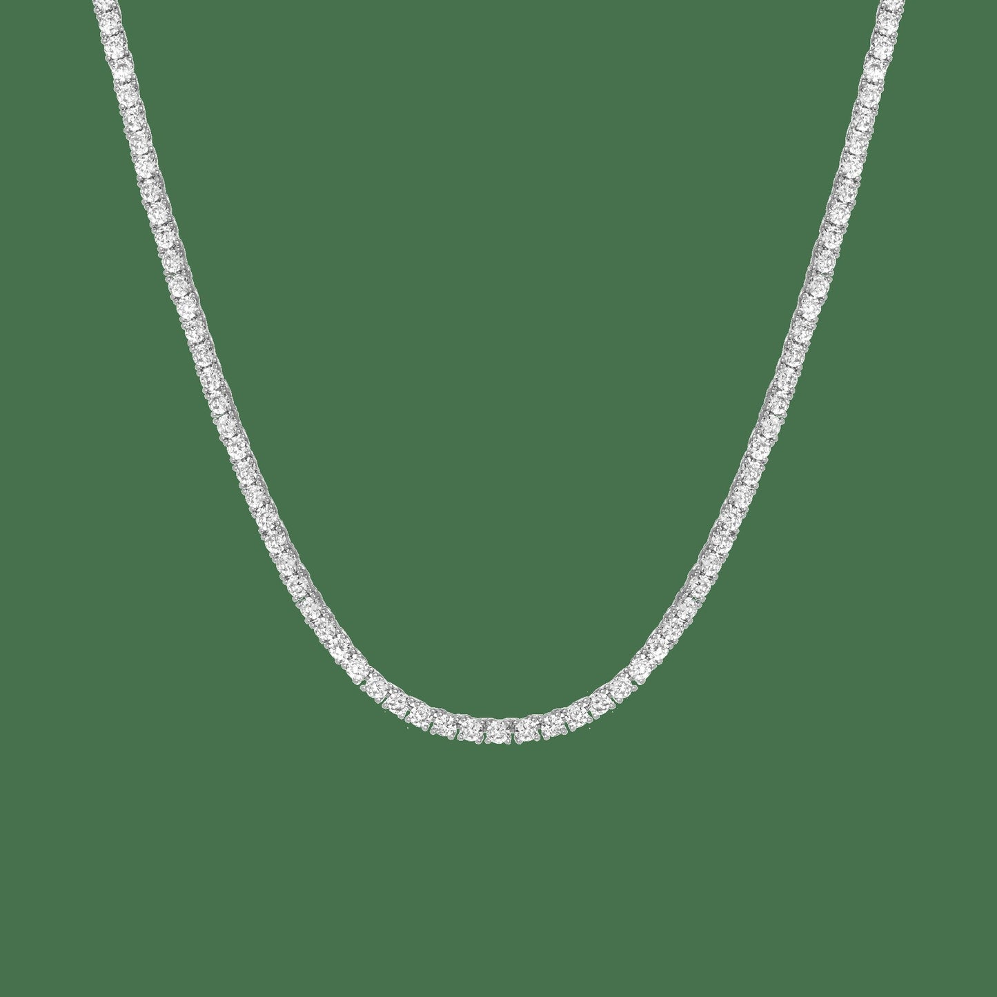 Lab Grown White Sapphire Tennis Necklace