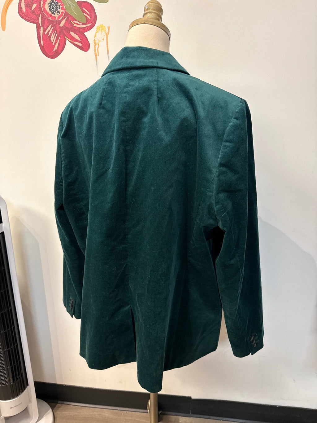 J. Crew Green Velveteen Blazer Jacket, 3X
