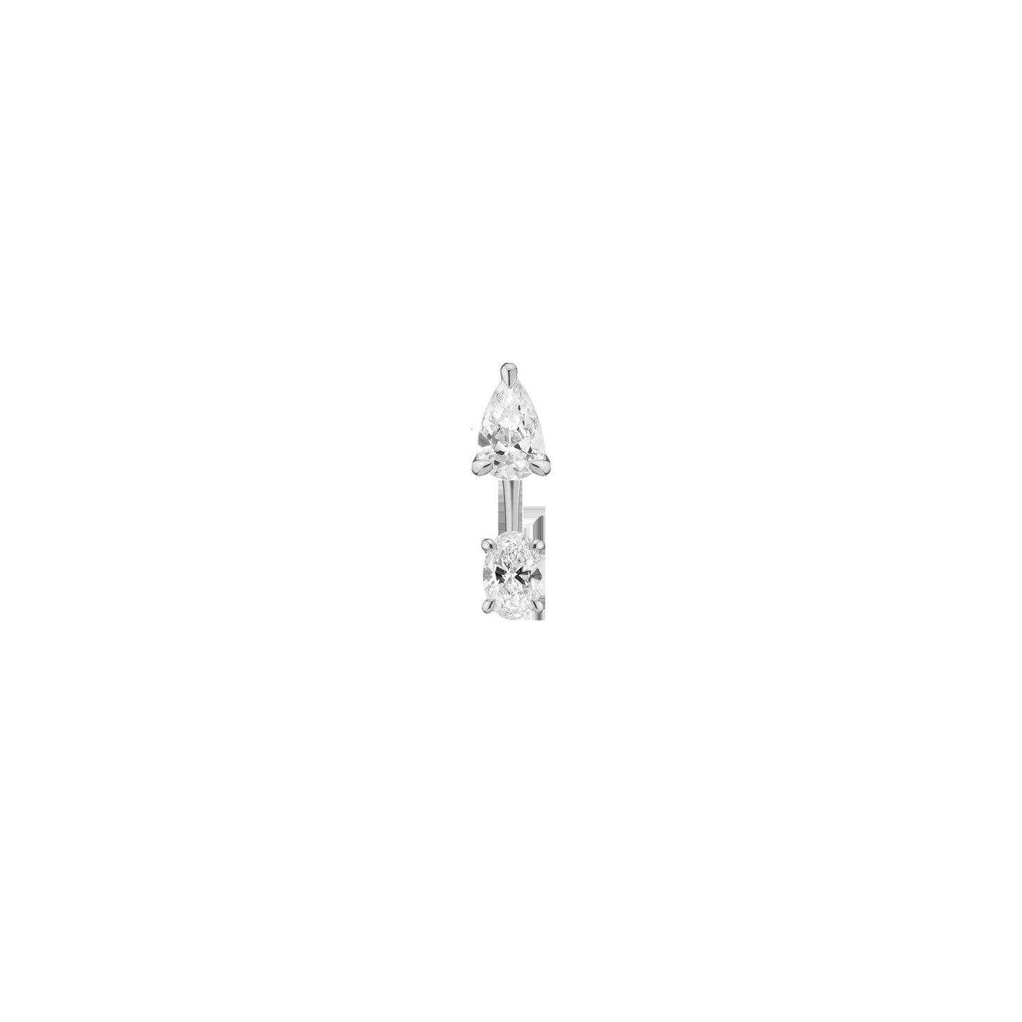 Lab Grown Diamond Ear Jacket - 0.5ct Oval Bottom Stone