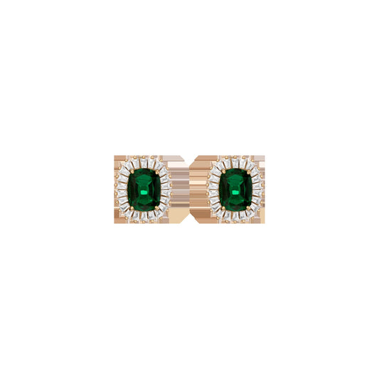 Lab Grown Green Emerald Alexandra Earrings