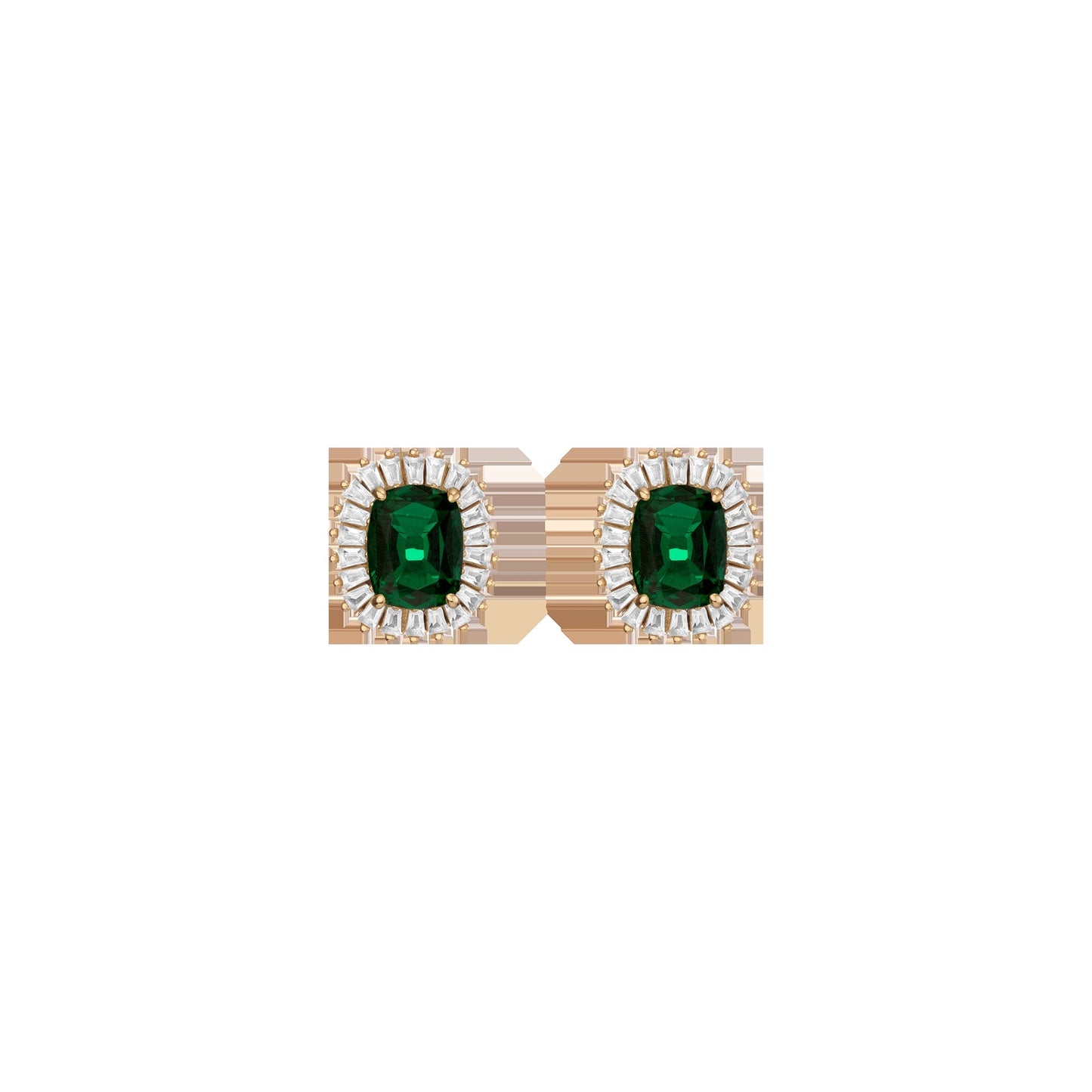 Lab Grown Green Emerald Alexandra Earrings