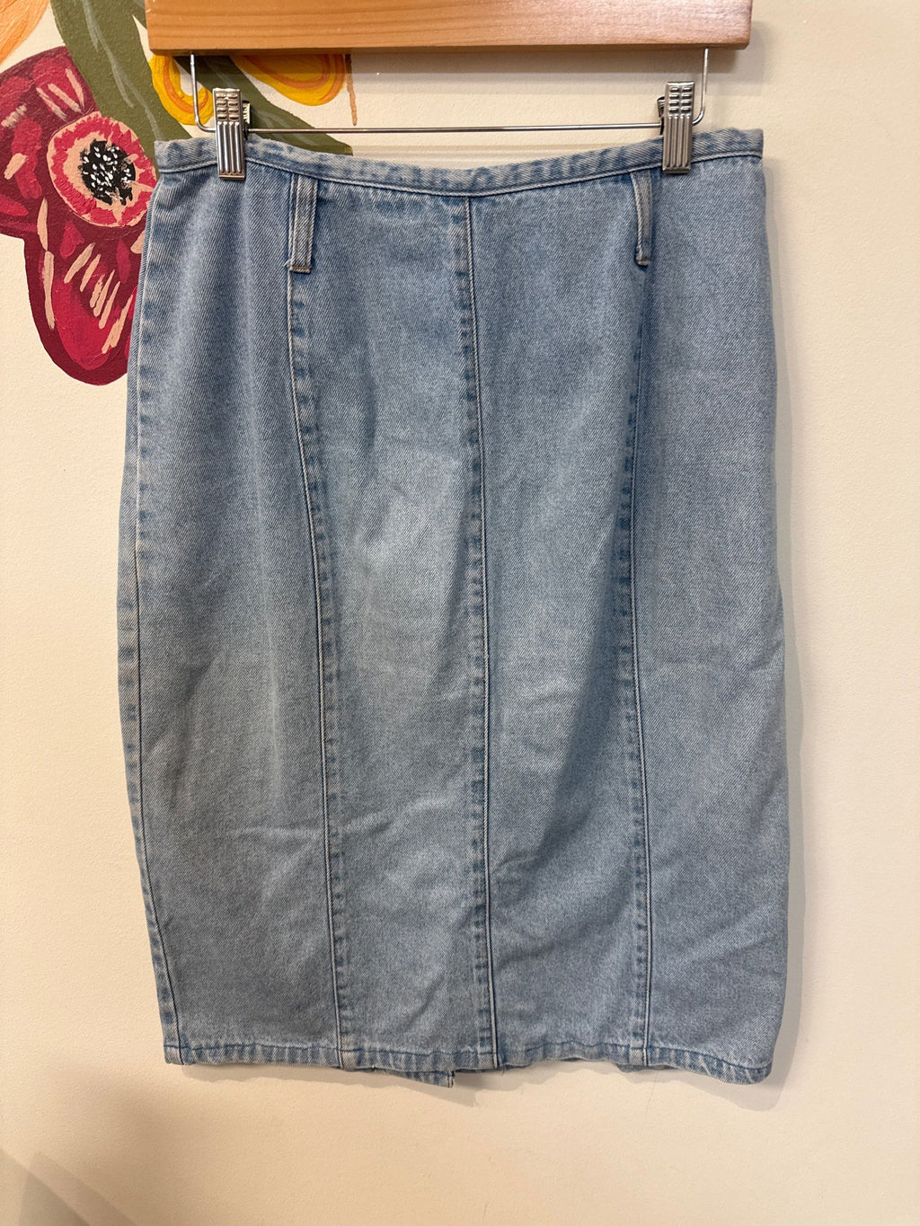 WearAll Denim Button Front Skirt, 10