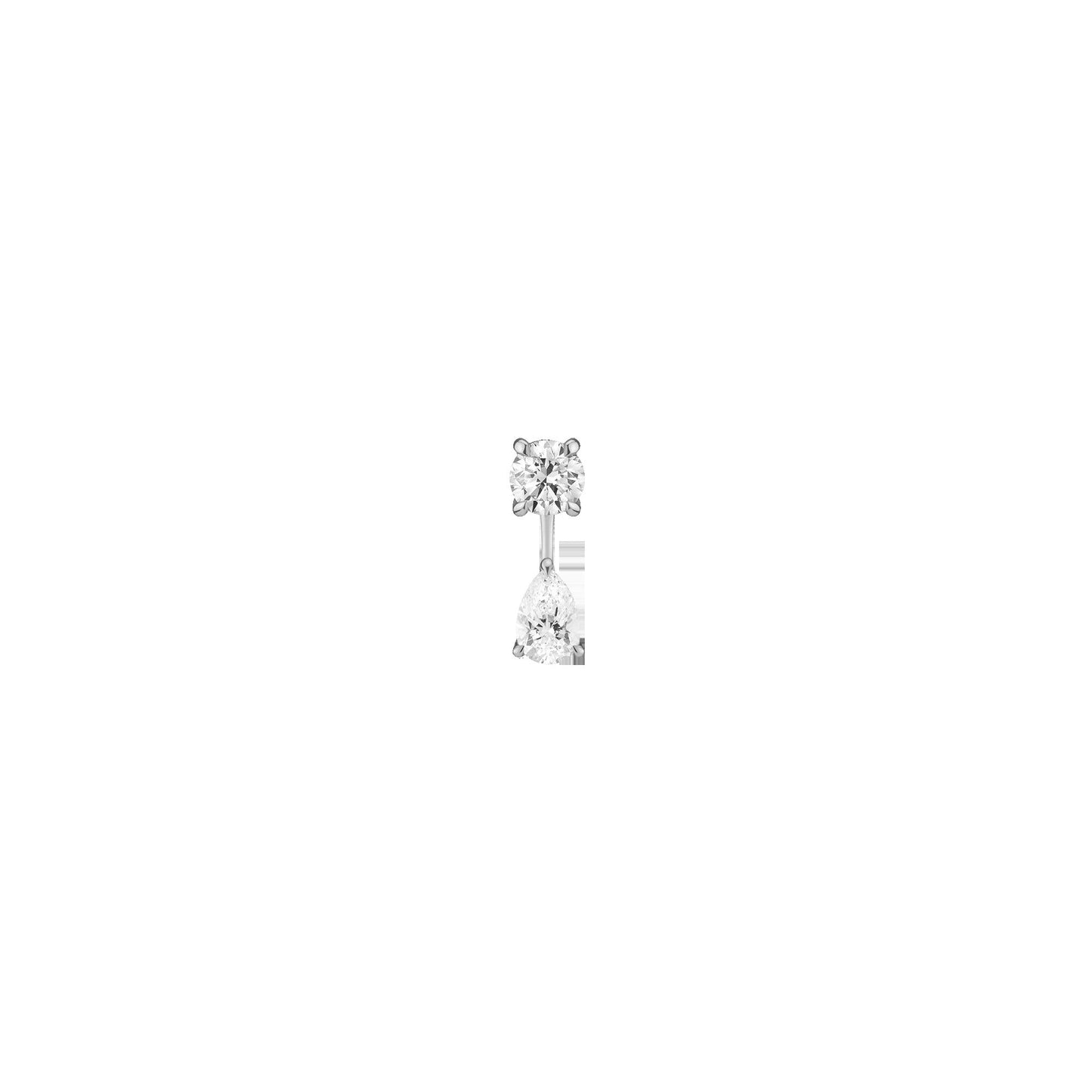 Lab Grown Diamond Ear Jacket - 0.5ct Pear Bottom Stone