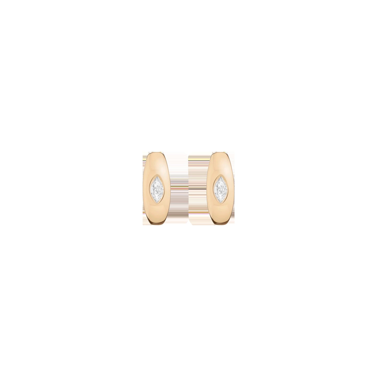 Chunky Lab Grown Diamond Marquise Huggie Earrings