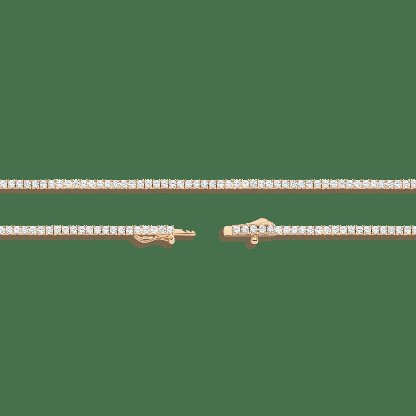 Lab Grown White Sapphire Tennis Necklace