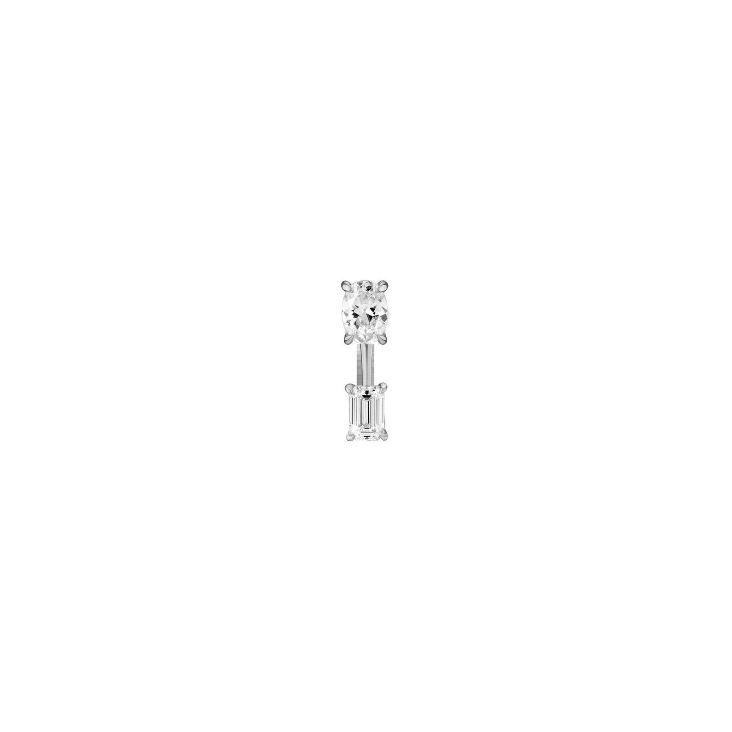 Lab Grown Diamond Ear Jacket - 0.5ct Emerald Bottom Stone