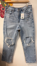 American Eagle 27" Inseam High Rise Ankle Straight Jeans, 12