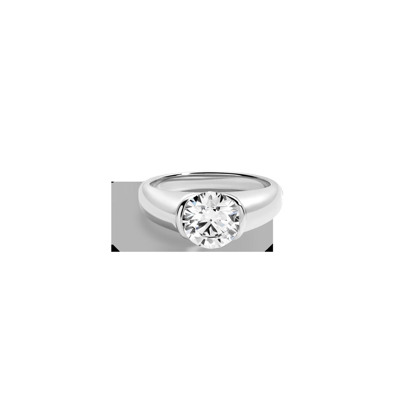 2ct Round Lab Grown Diamond Floating Signet Ring