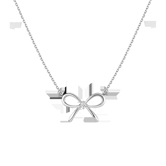 Lab Grown Diamond Bow Necklace