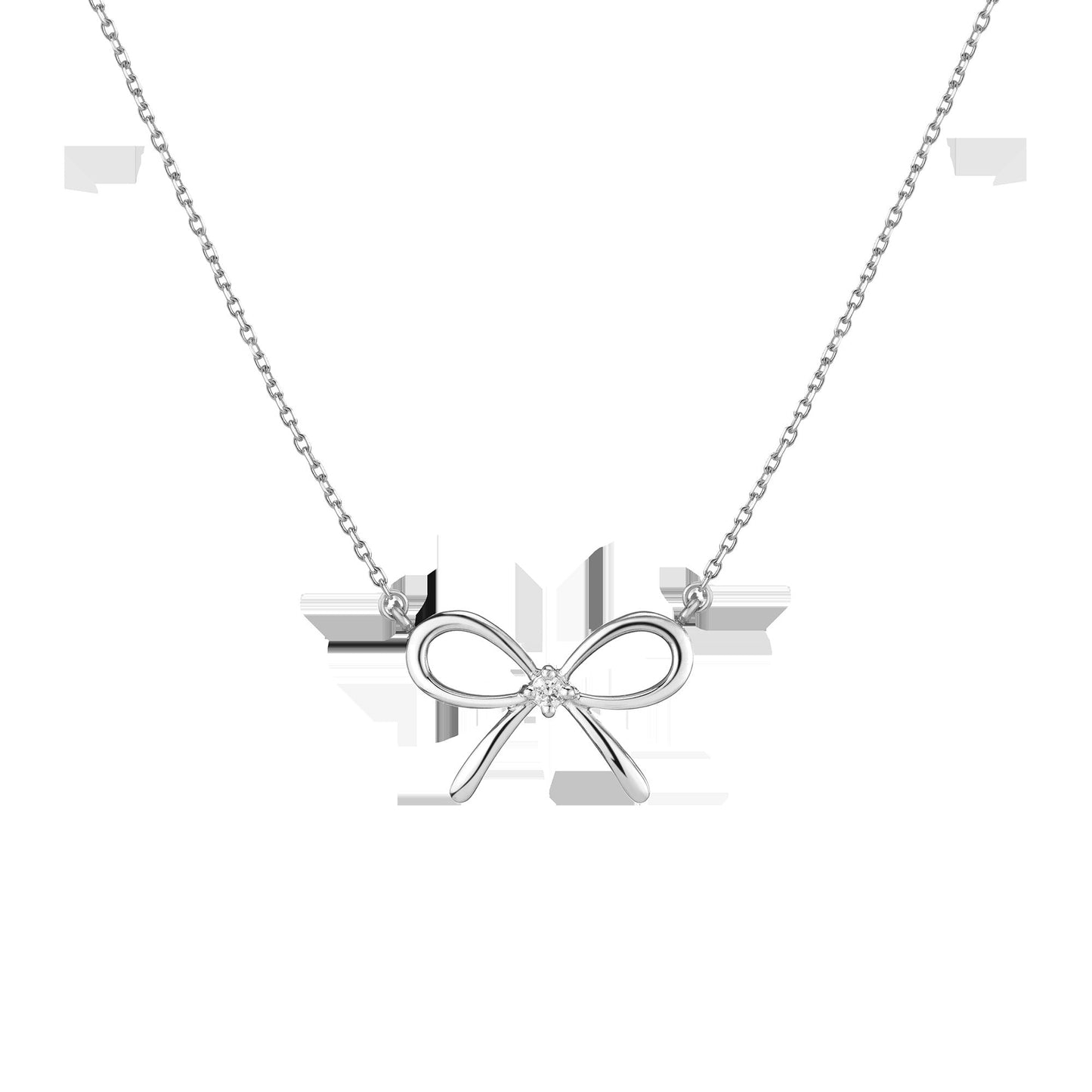 Lab Grown Diamond Bow Necklace