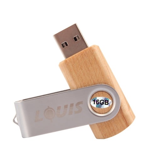 LOUIS 16GB USB 2.0 Mini Rotatable Wooden Flash Disk Drive for Laptop and PC Computer