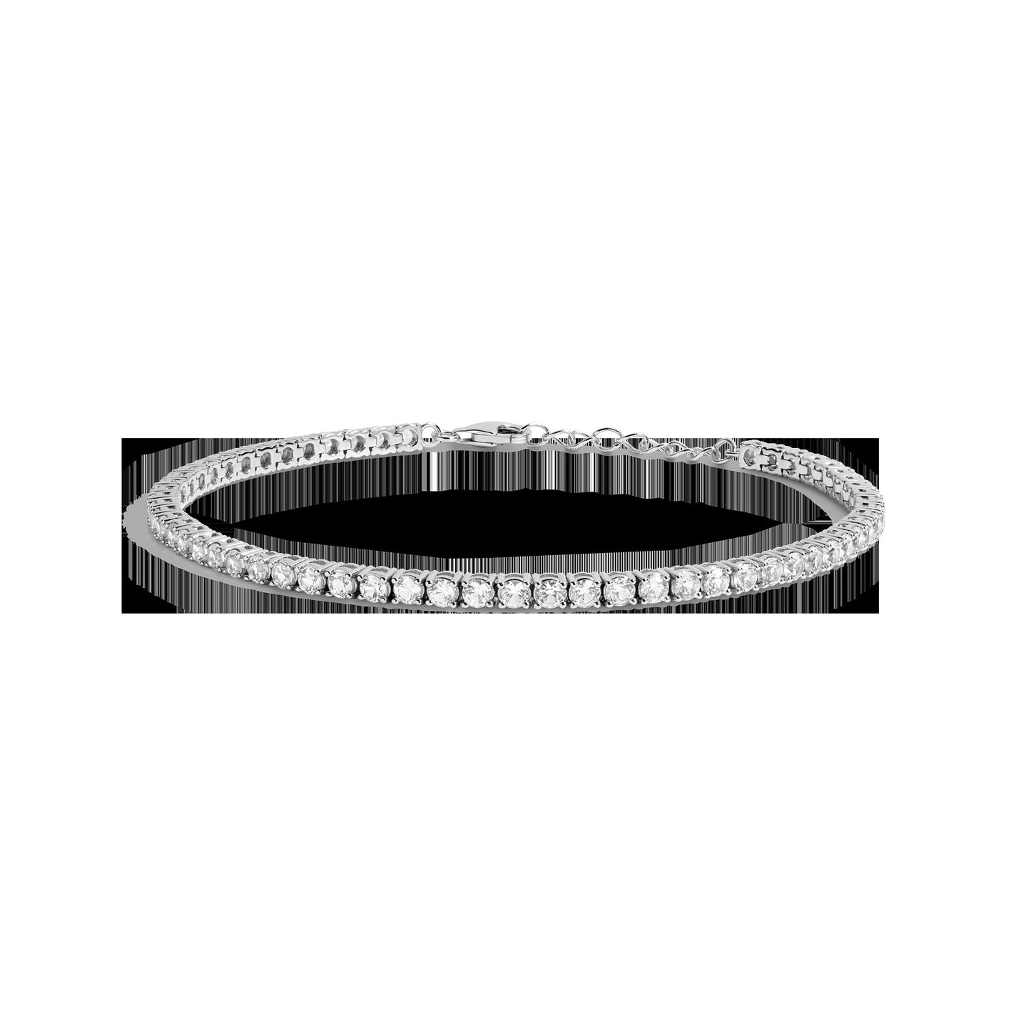 Lab Grown White Sapphire Tennis Anklet