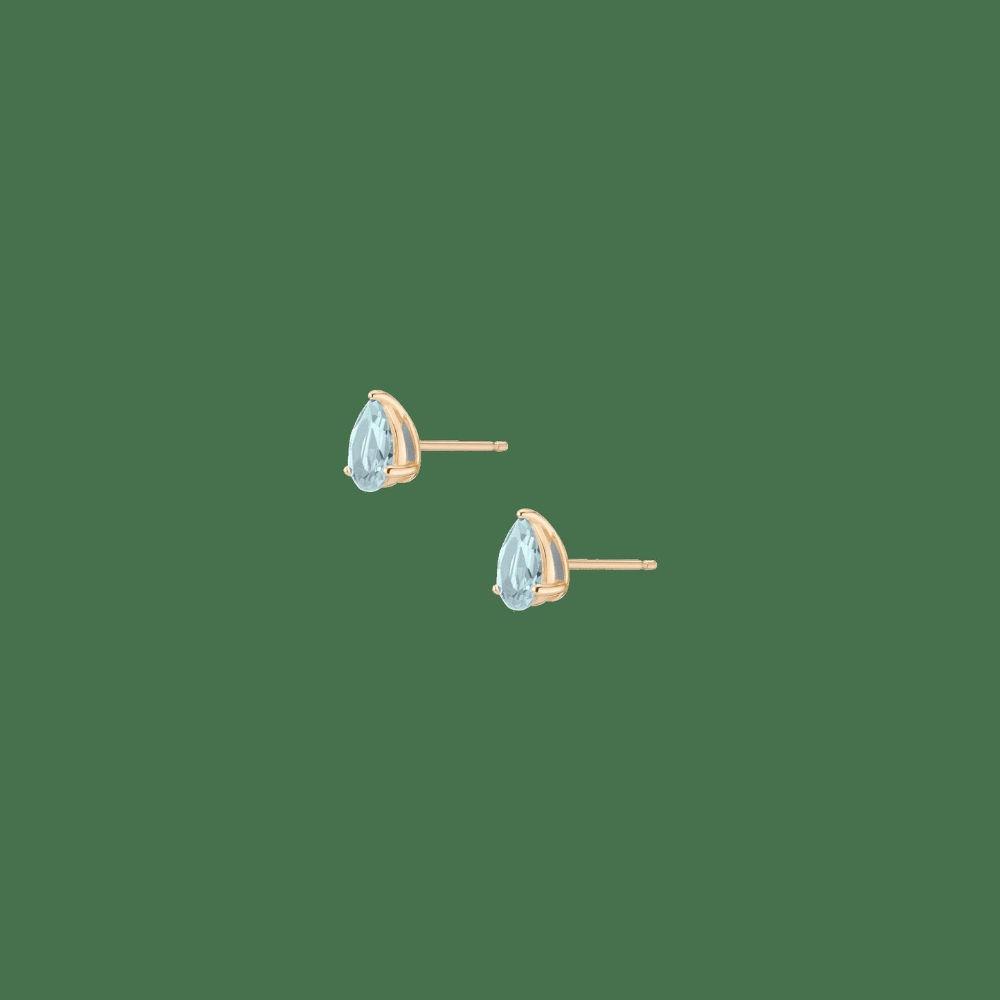 Pear Gemstone Solitaire Stud Earrings
