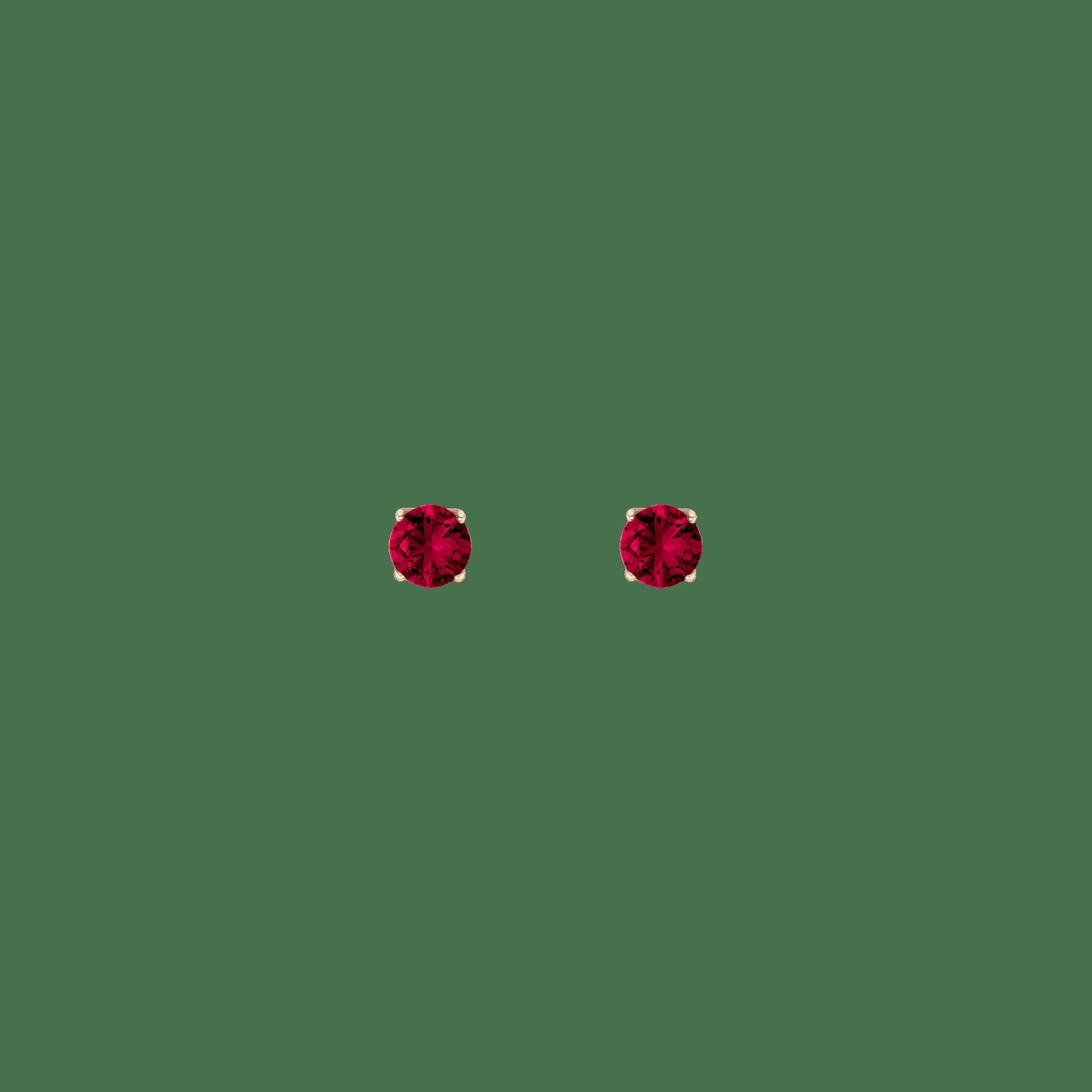 Round Gemstone Solitaire Stud Earrings