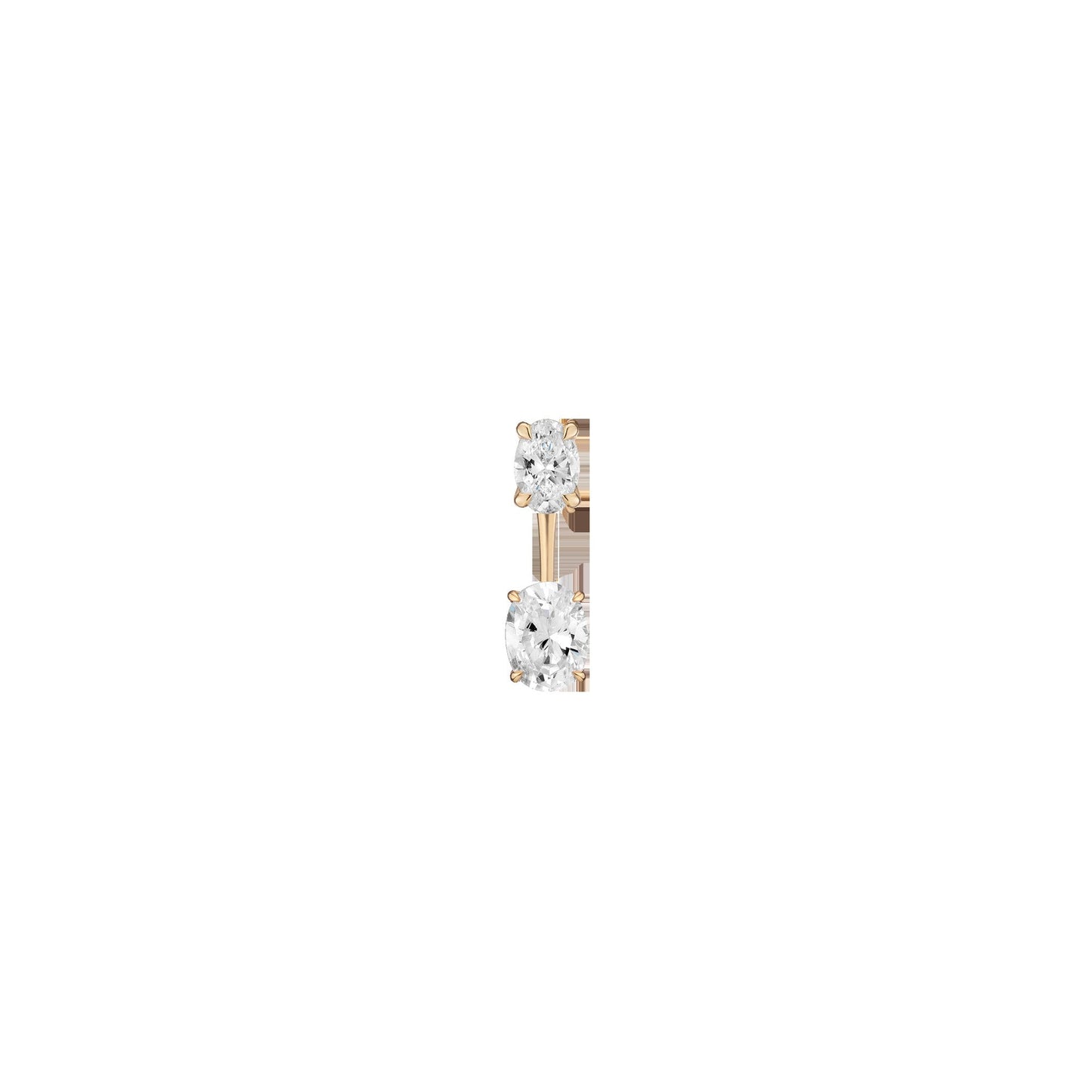 Lab Grown Diamond Ear Jacket - 1ct Oval Bottom Stone