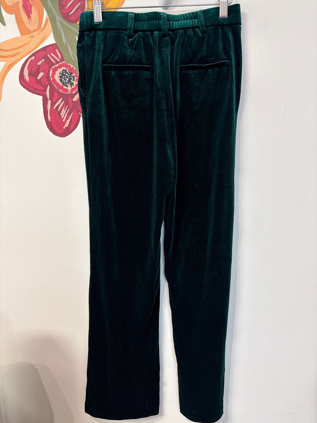 New Skies Are Blue Green Velveteen 30" Inseam Pants, S
