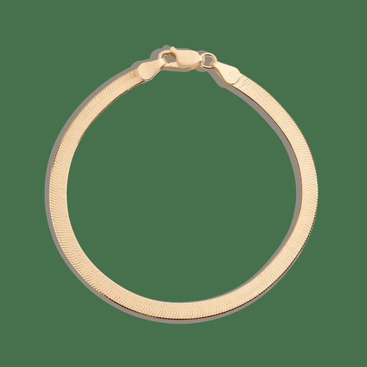 Gold Herringbone Chain Bracelet