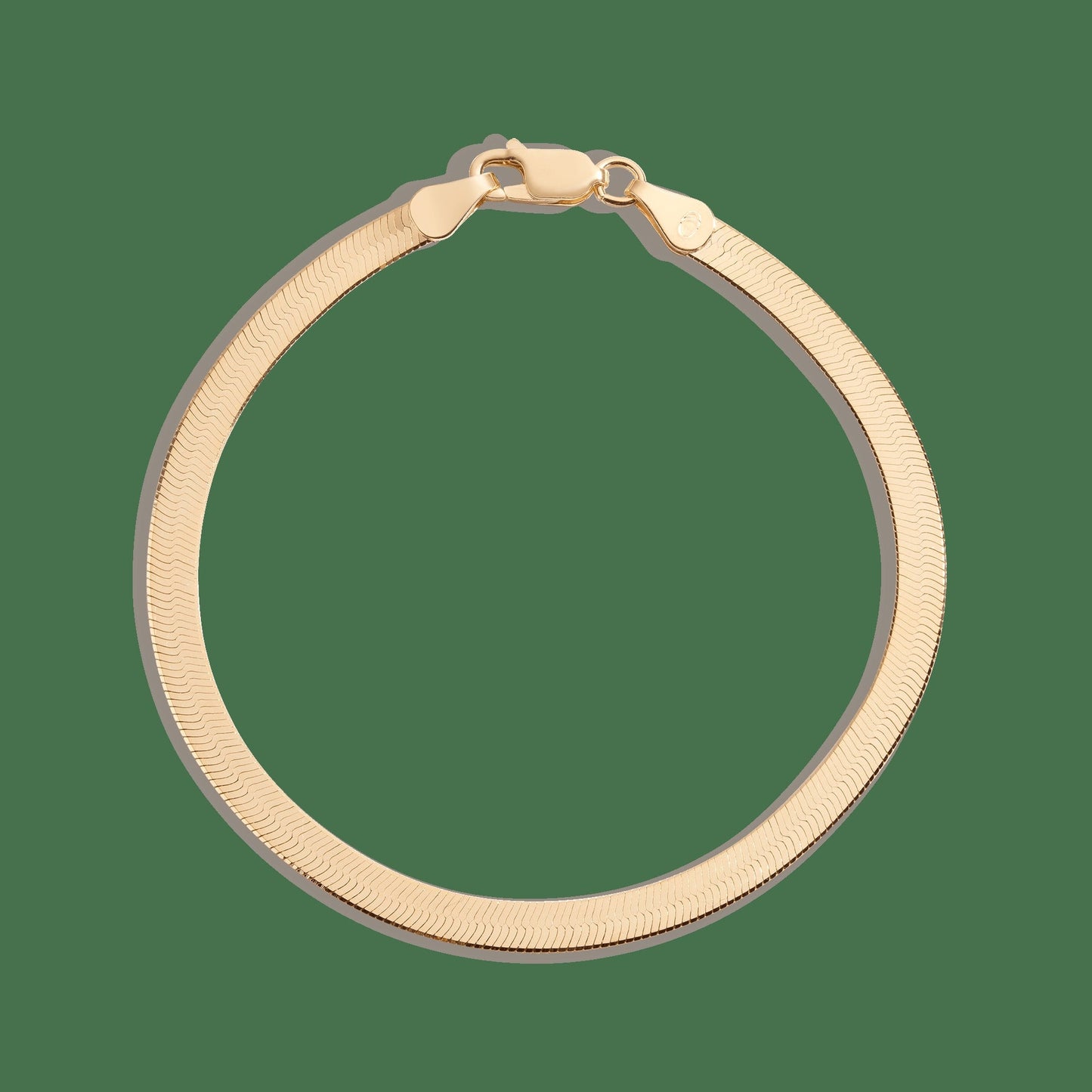 Gold Herringbone Chain Bracelet